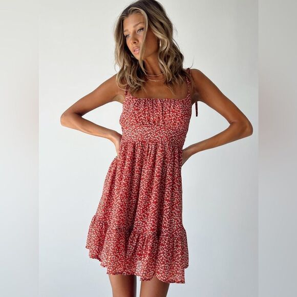 PRINCESS POLLY THE BONNIE MINI DRESS MAROON - Picture 5 of 12